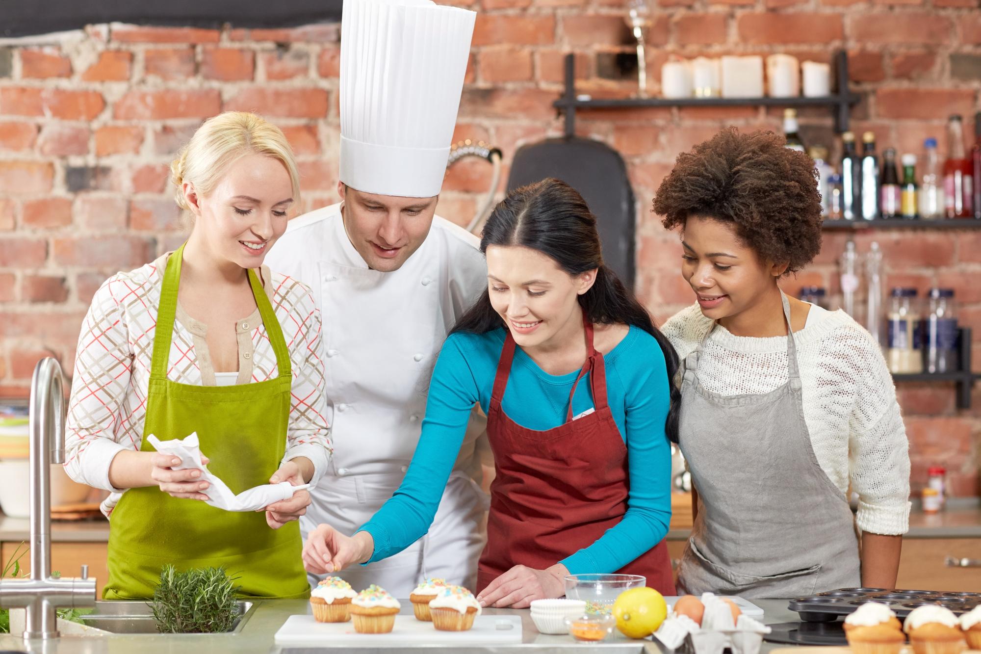 Turma em workshop com chef